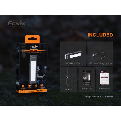 Fenix WT16R - LED Punjiva baterijska svjetiljka 2xLED/USB IP66 300 lm 30 h