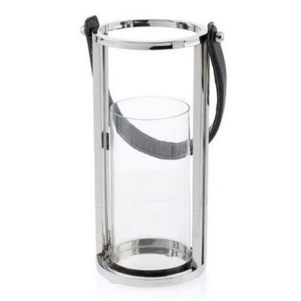 Fenjer LAMPION 30 cm sjajni krom/crna