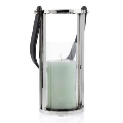 Fenjer LAMPION 30 cm sjajni krom/crna