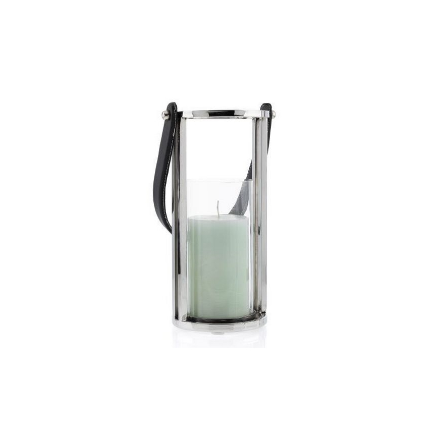Fenjer LAMPION 30 cm sjajni krom/crna