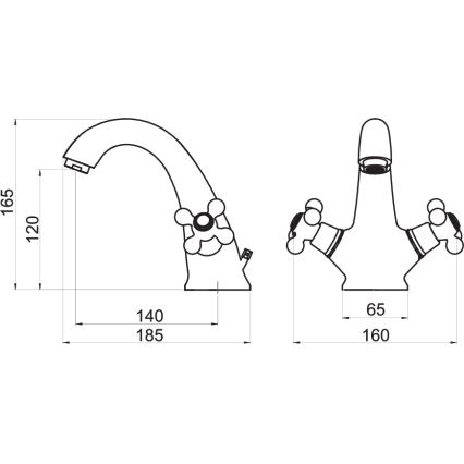 FERRO - Baterija za umivaonik ANTICA brončana