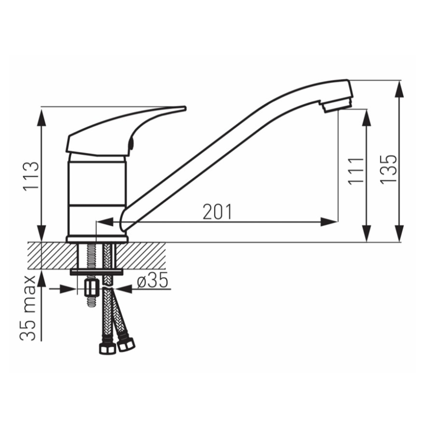 FERRO - Kuhinjska miješalica ONE u sjajnom kromu