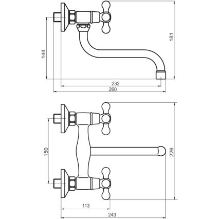 FERRO - Kuhinjska/umivaonička slavina ANTICA brončana