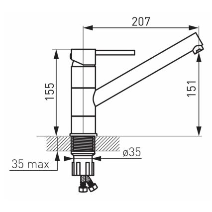 FERRO - Miješalica za sudoper FIESTA sjajni krom