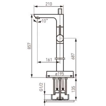 FERRO - Samostojeći set za kadu s miješalicom FIESTA, sjajni krom