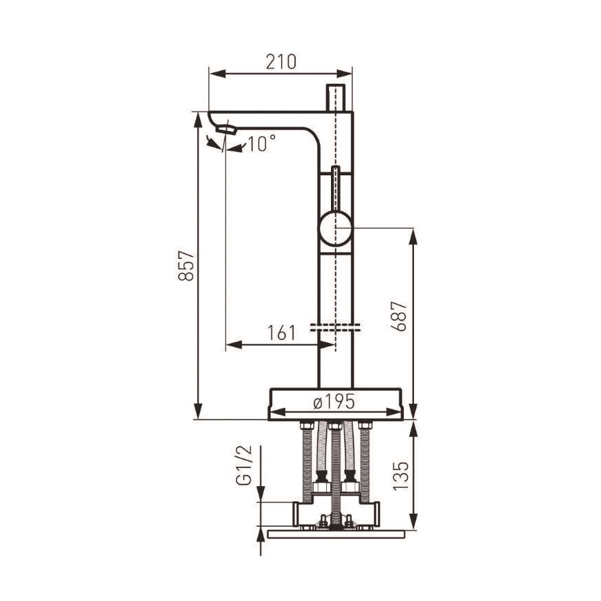 FERRO - Samostojeći set za kadu s miješalicom FIESTA, sjajni krom