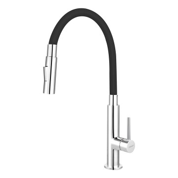 FERRO - Slavina za sudoper s fleksibilnim vratnim crijevom, krom/crna