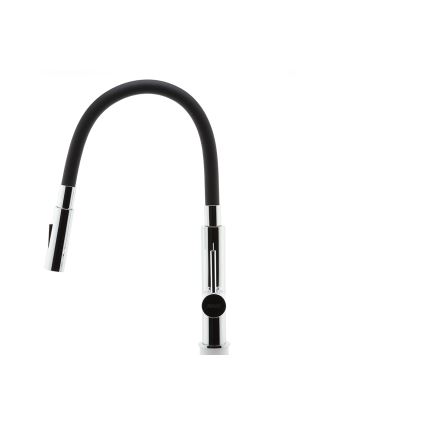 FERRO - Slavina za sudoper s fleksibilnim vratnim crijevom, krom/crna