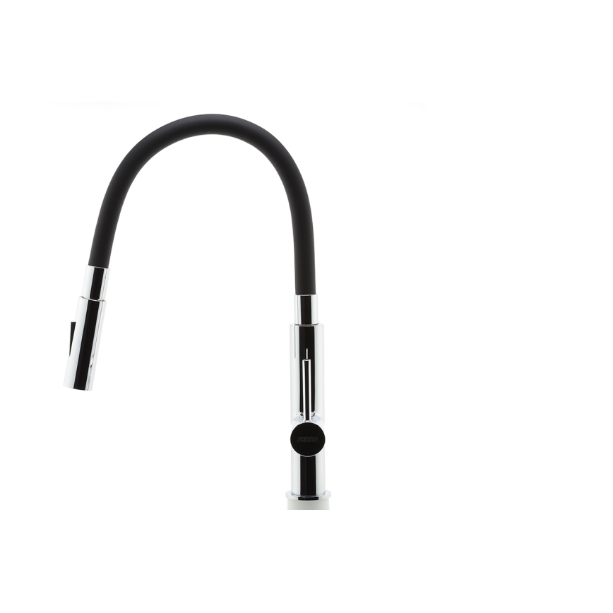 FERRO - Slavina za sudoper s fleksibilnim vratnim crijevom, krom/crna