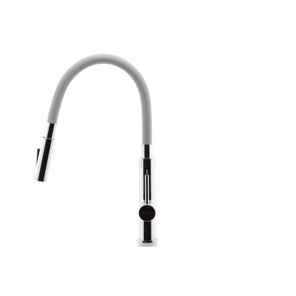 FERRO - Slavina za sudoper s fleksibilnim vratnim krakom, sjajni krom/siva