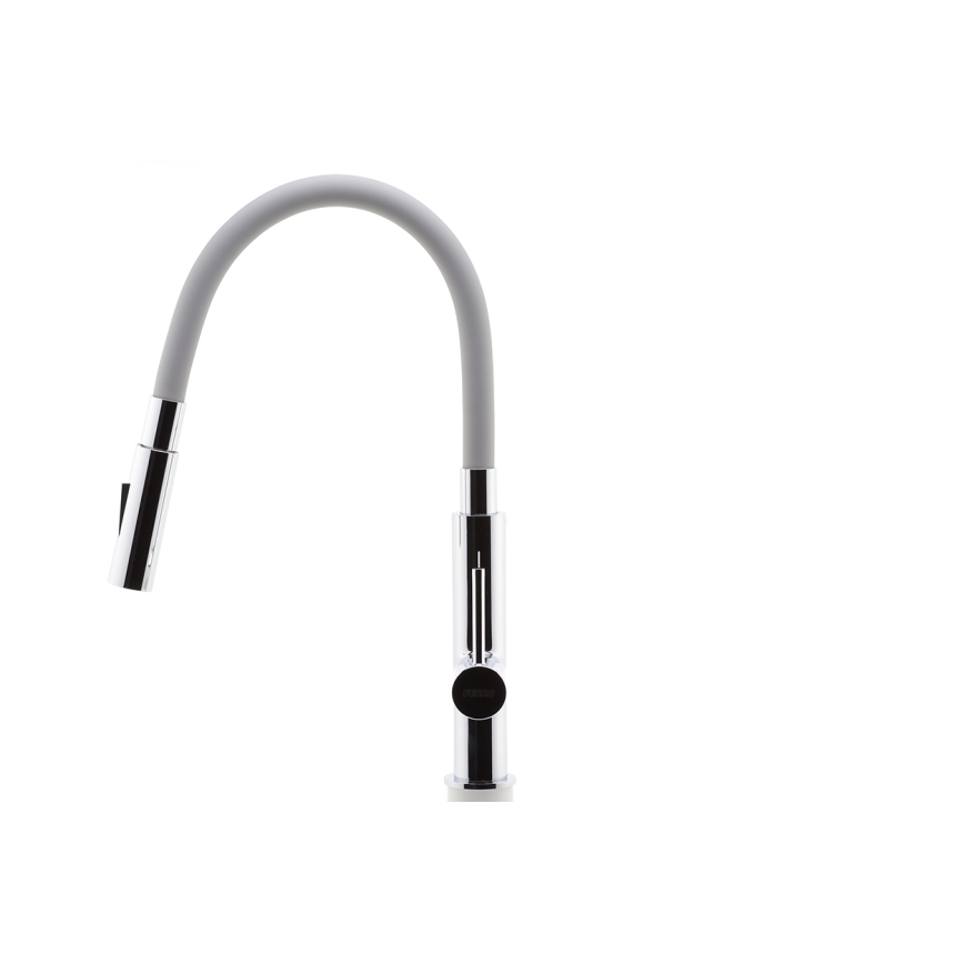 FERRO - Slavina za sudoper s fleksibilnim vratnim krakom, sjajni krom/siva