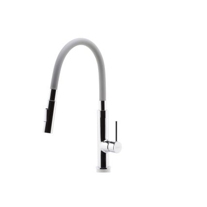 FERRO - Slavina za sudoper s fleksibilnim vratnim krakom, sjajni krom/siva