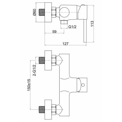FERRO - Tuš baterija FIESTA sjajni krom