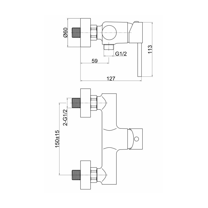 FERRO - Tuš baterija FIESTA sjajni krom