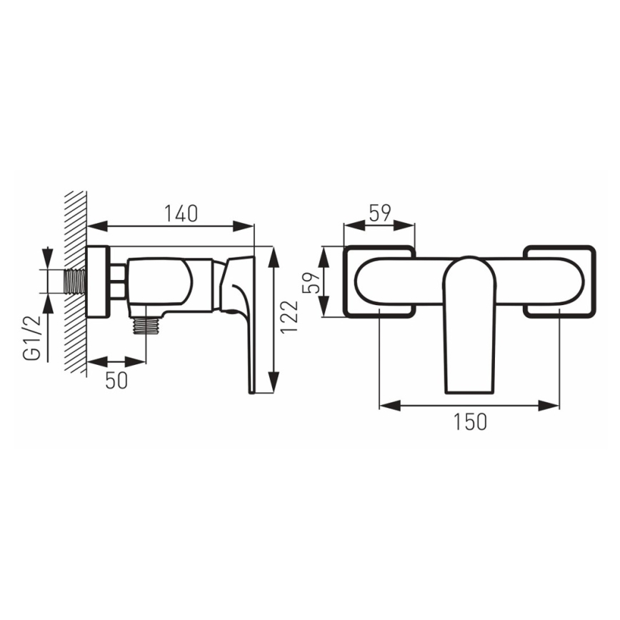 FERRO - Tuš miješalica ALGEO SQUARE sjajni krom