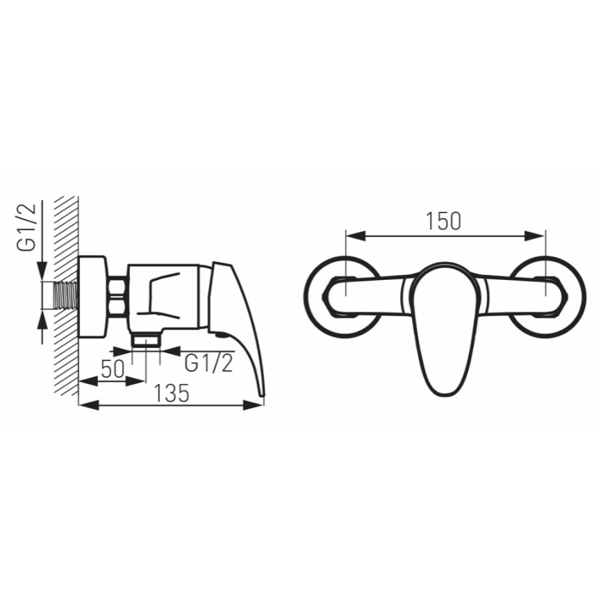 FERRO - tuš miješalica ONE sjajni krom