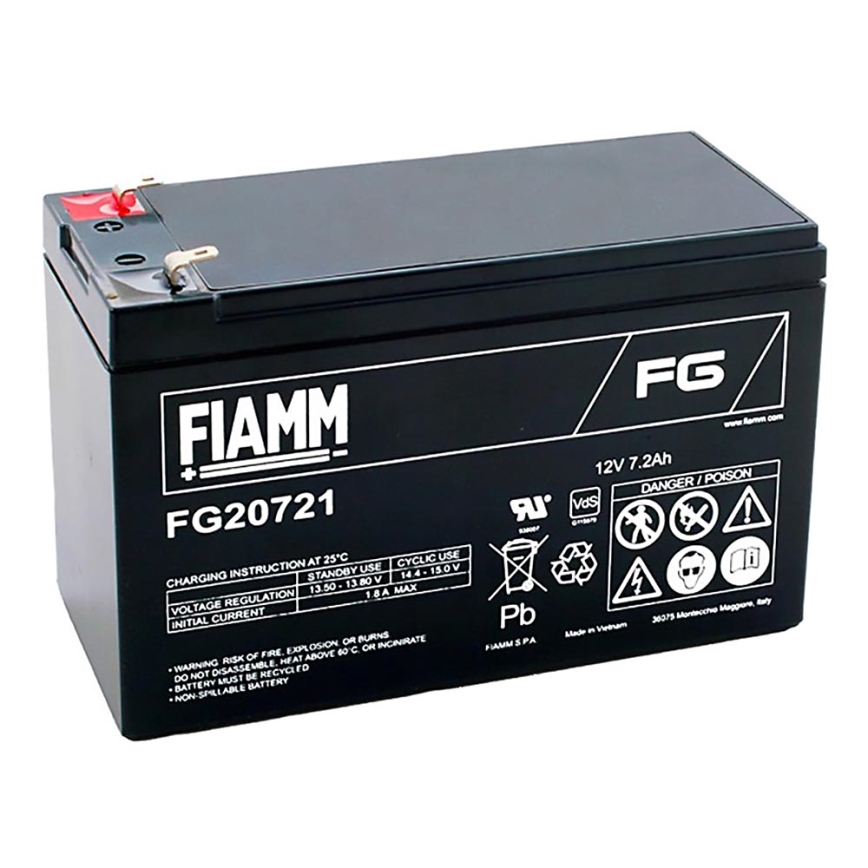 Fiamm FG20721 - Olovni akumulator 12V/7,2Ah/faston 4,7mm