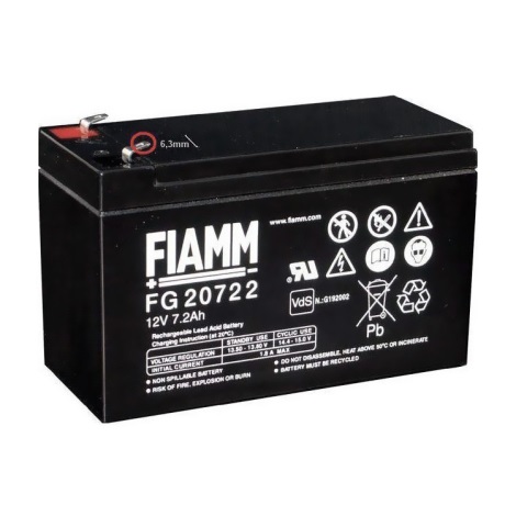 Fiamm FG20722 - Olovni akumulator 12V/7,2Ah/faston 6,3mm