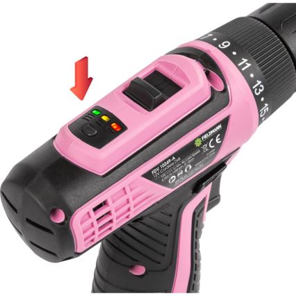 Fieldmann - AKU bušilica 12V 1500 mAh ružičasta/crna