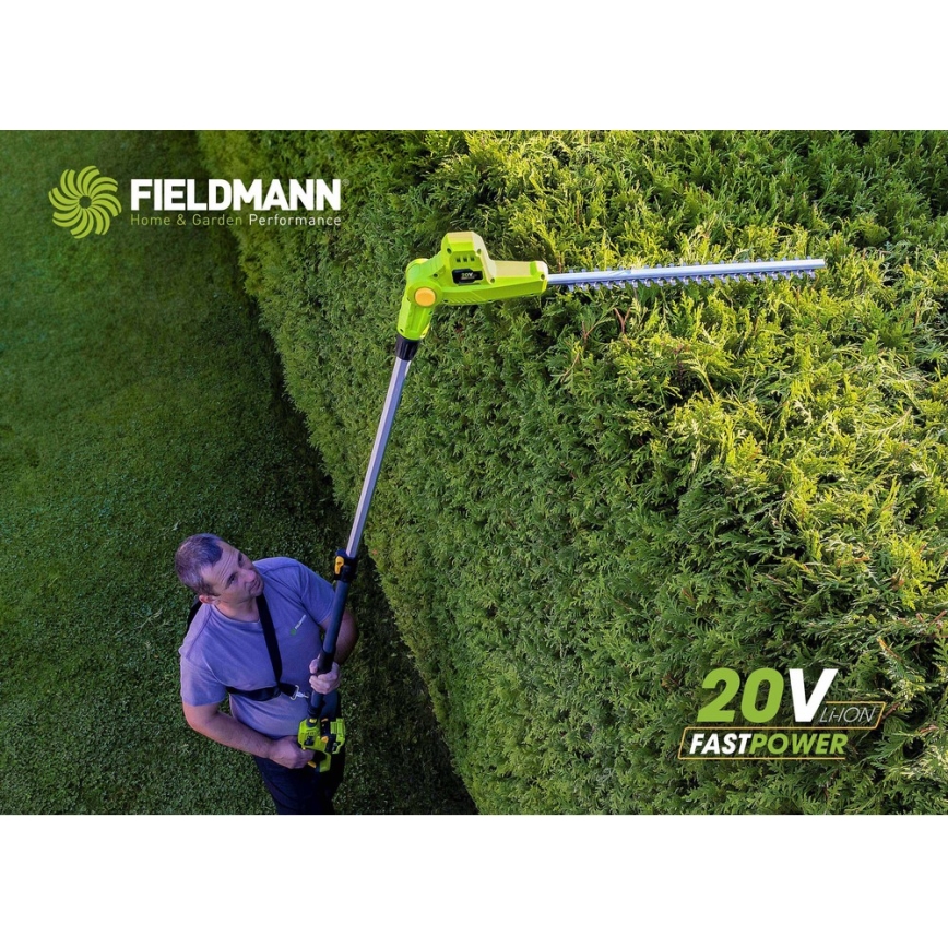 Fieldmann - Akumulatorske teleskopske škare za živicu 20V