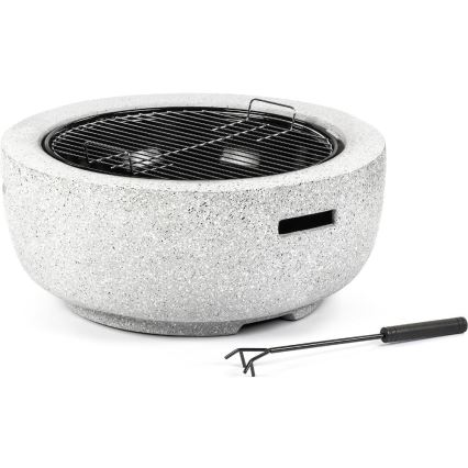 Fieldmann - Prijenosni drveni roštilj s rešetkom bijele boje