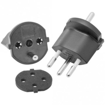 Fiksni adapter za Švicarsku SCHUKO/J 230V IP44 crni