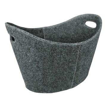 Filcana košara za drva s ručkama 54x40 cm siva