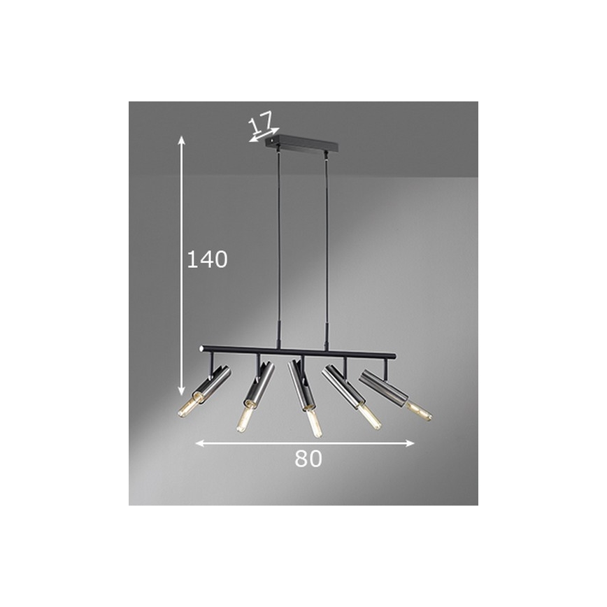 Fischer & Honsel 60369 - Luster na sajli DEAN 5xE27/25W/230V