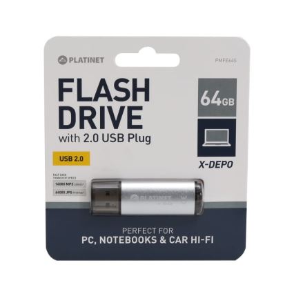 Flash USB stick 64GB srebrna