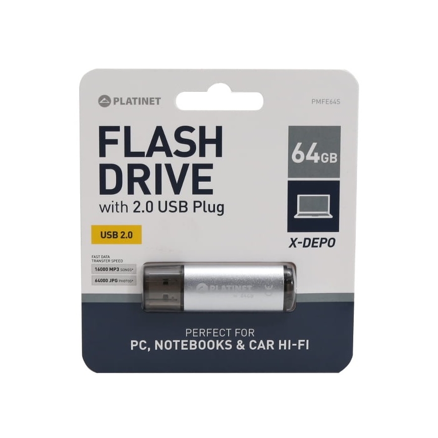 Flash USB stick 64GB srebrna