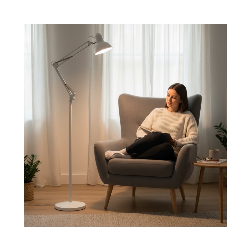 Fleksibilna podna lampa AURIQ 1xE27/60W/230V 184 cm bijela