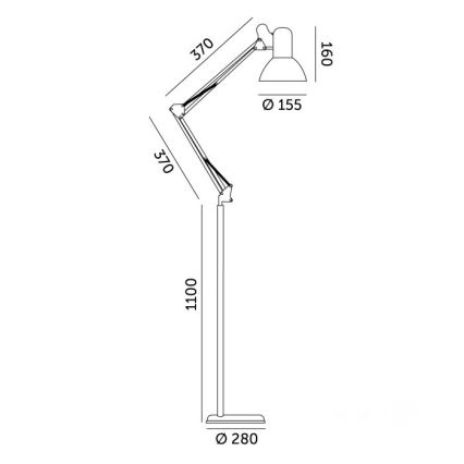 Fleksibilna podna lampa AURIQ 1xE27/60W/230V 184 cm bijela