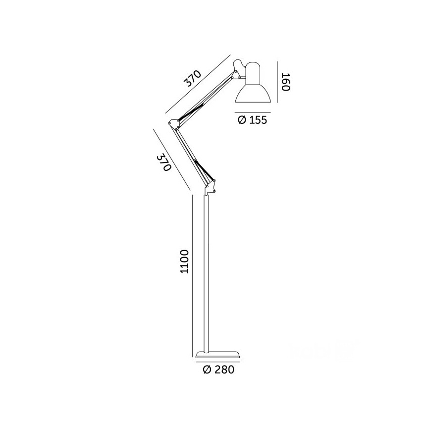 Fleksibilna podna lampa AURIQ 1xE27/60W/230V 184 cm bijela