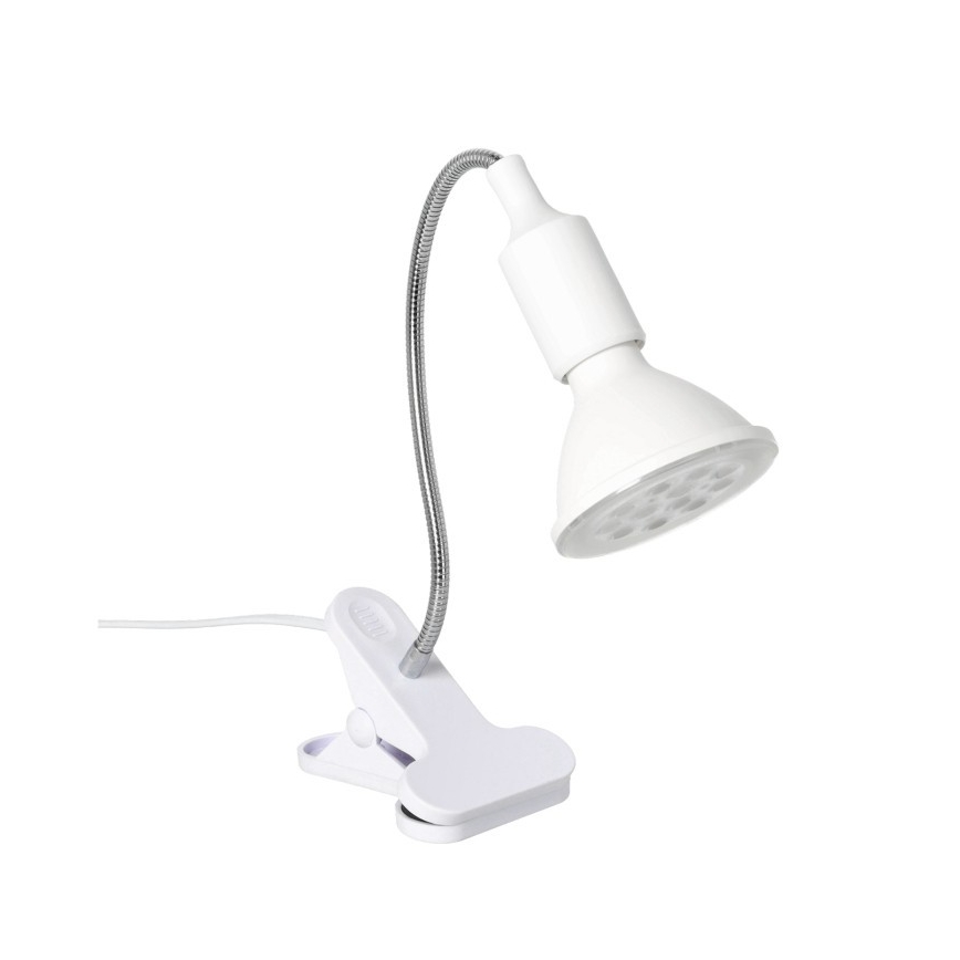 Fleksibilna stolna lampa s kopčom za uzgoj biljaka PLANTY 1xE27/30W/230V bijela