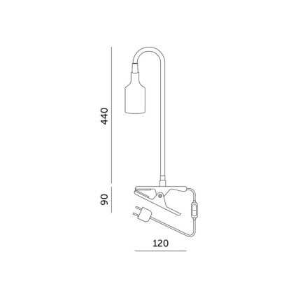 Fleksibilna stolna lampa s kopčom za uzgoj biljaka PLANTY 1xE27/30W/230V crna