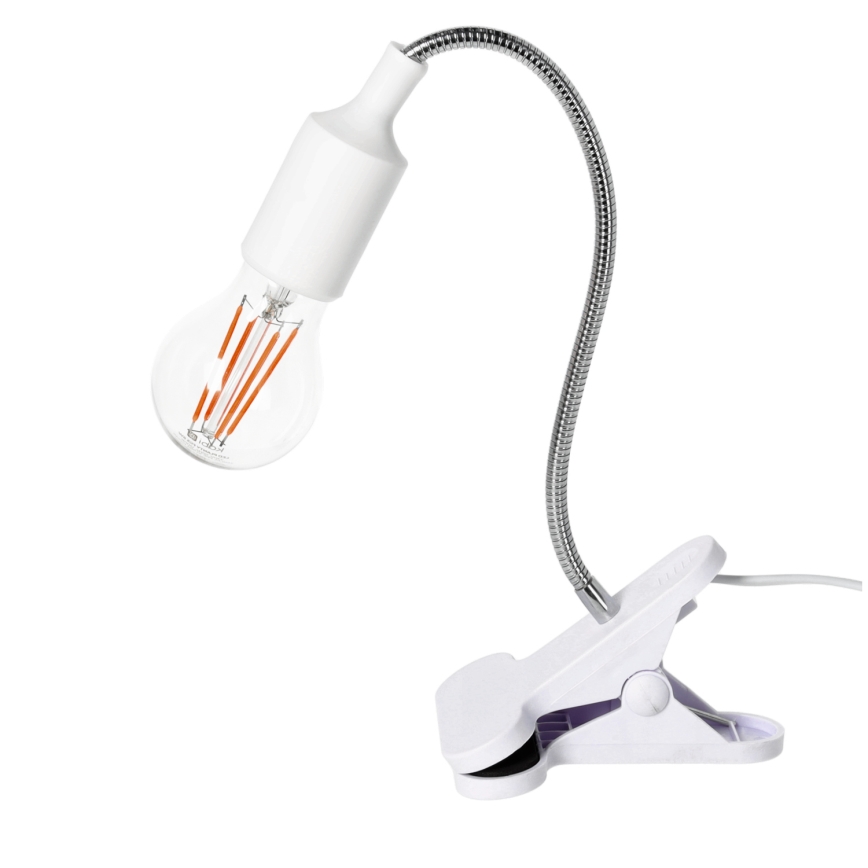 Fleksibilna stolna lampa s kopčom CLIP 1xE27/30W/230V bijela