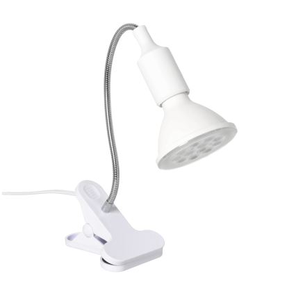 Fleksibilna stolna lampa s kopčom CLIP 1xE27/30W/230V bijela