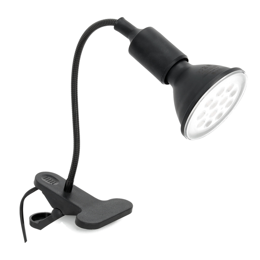 Fleksibilna stolna lampa s kopčom CLIP 1xE27/30W/230V crna
