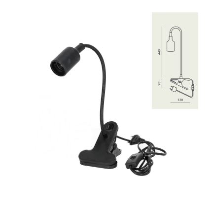 Fleksibilna stolna lampa s kopčom CLIP 1xE27/30W/230V crna