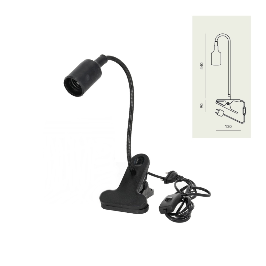 Fleksibilna stolna lampa s kopčom CLIP 1xE27/30W/230V crna