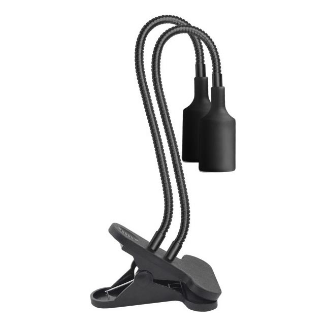 Fleksibilna stolna lampa s kvačicom za uzgoj biljaka PLANTY 2xE27/30W/230V crna