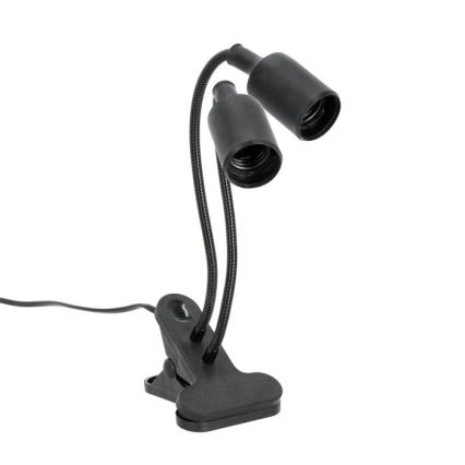 Fleksibilna stolna lampa s kvačicom za uzgoj biljaka PLANTY 2xE27/30W/230V crna