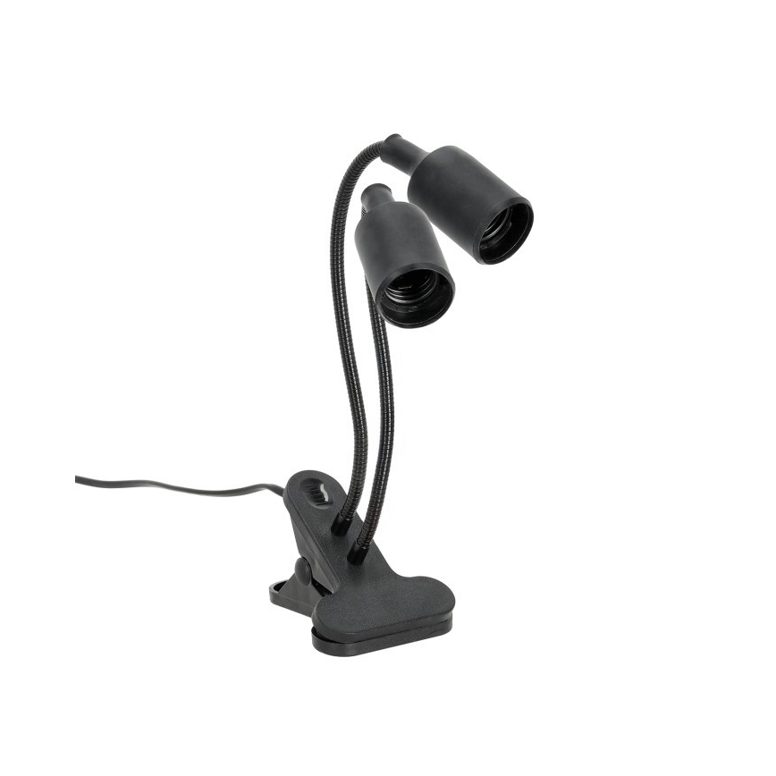 Fleksibilna stolna lampa s kvačicom za uzgoj biljaka PLANTY 2xE27/30W/230V crna