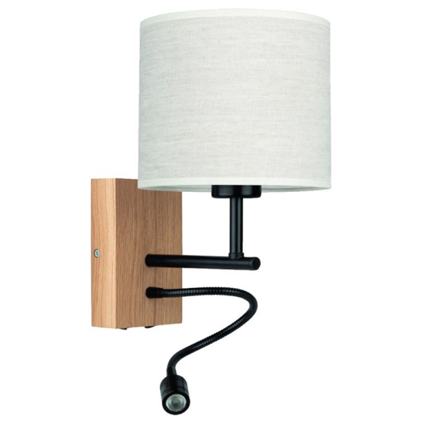Fleksibilna svjetiljka BOHO 1xE27/25W + LED/1W/230V hrast