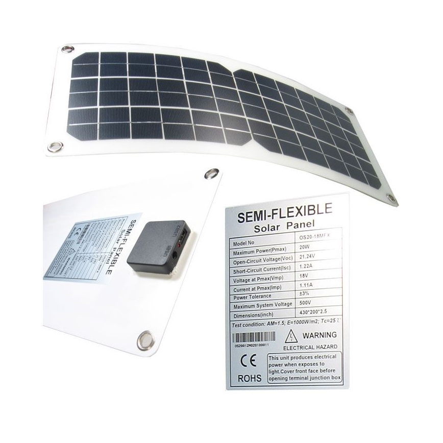 Fleksibilni fotonaponski panel s USB 20W/12V