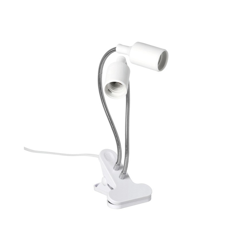 Fleksibilni stolna lampa s kopčom za uzgoj biljaka PLANTY 2xE27/30W/230V bijela