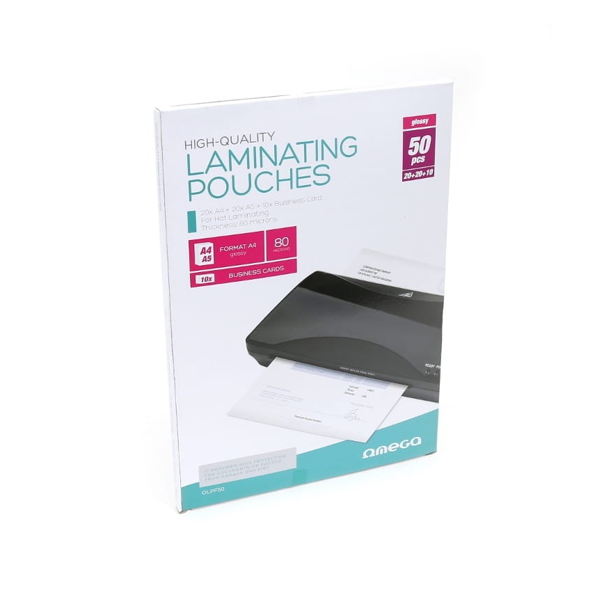Folija za laminiranje A4 20 kom + A5 20 kom + vizitka 10 kom