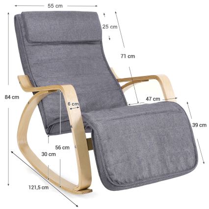 Fotelja na ljuljanje RESTLY siva