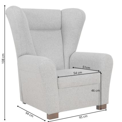 Fotelja ušatac VIVA tamno siva