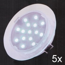 Fulgur 21073 - SET 5x LED Ugradbena svjetiljka za kupaonicu ELESPOT 1xLED/0,7W/230V IP44